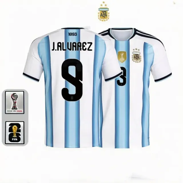 Argentina home jersey, number 9 with captain's armband