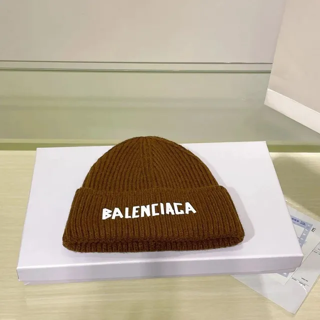 Balenciaga Logo Beanie White Logo