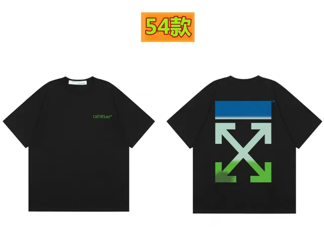 Off-White Arrow Graphic Tee Black with Green/Blue Arrows