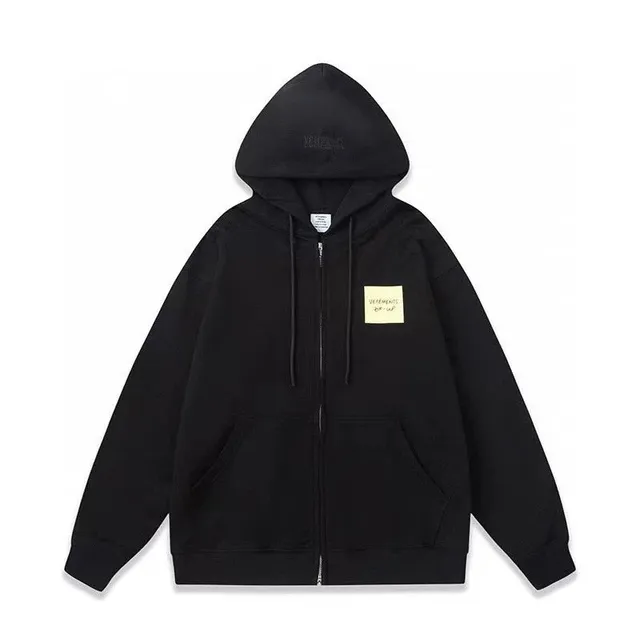 Vetements Zip-Up Hoodie Patch Logo