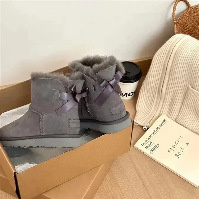 UGG Mini Bailey Bow Grey Suede