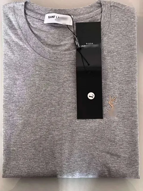 Saint Laurent Cotton T-Shirt Monogram Embroidery