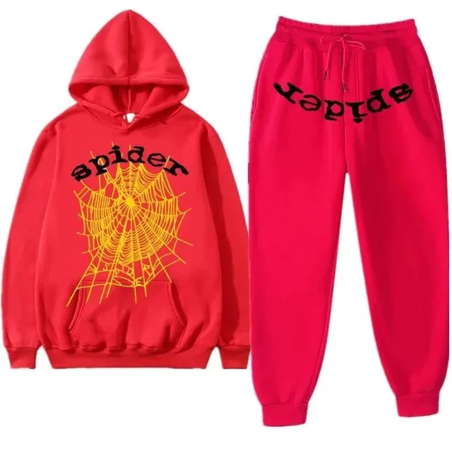 Sp5der Spider Hoodie and Joggers Set Spider Web Print