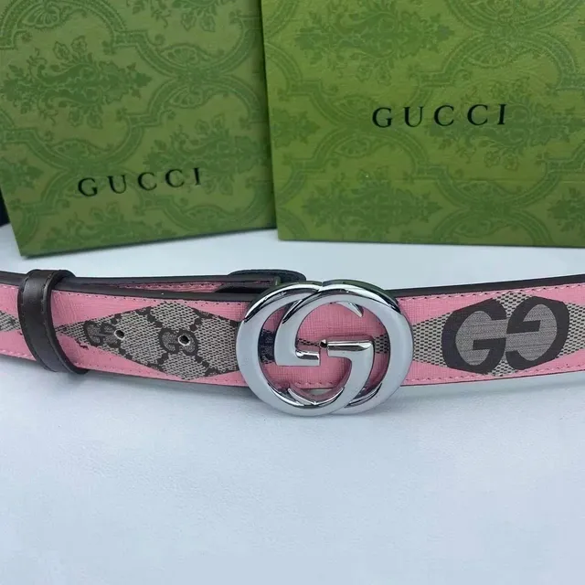 Gucci Horsebit 1955 Belt GG Supreme Pink