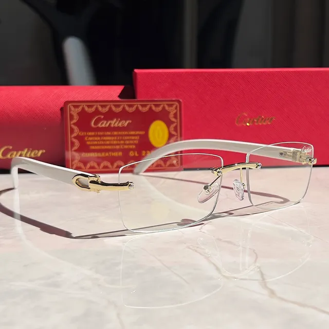 Cartier Juste Un Clou Rimless White Acetate Gold Hardware