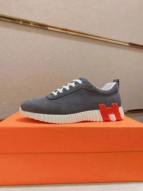 Hermès H-Racer Sneaker Grey Mesh with Red H Logo