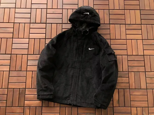Nike Corduroy Hooded Jacket Black