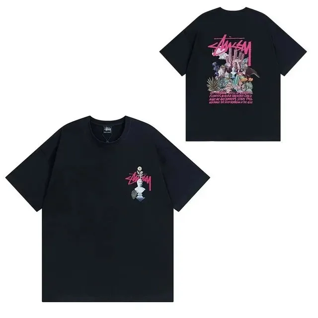 Stüssy Graphic T-Shirt Pink Logo Print