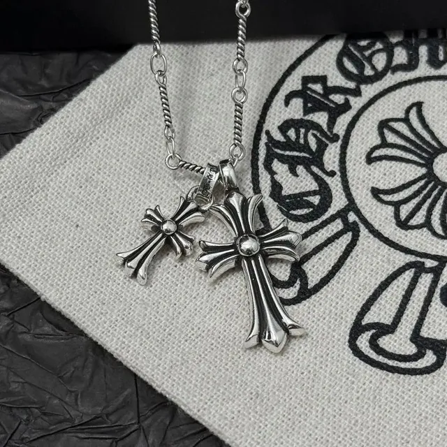 Chrome Hearts Cross Pendant Necklace Double Cross