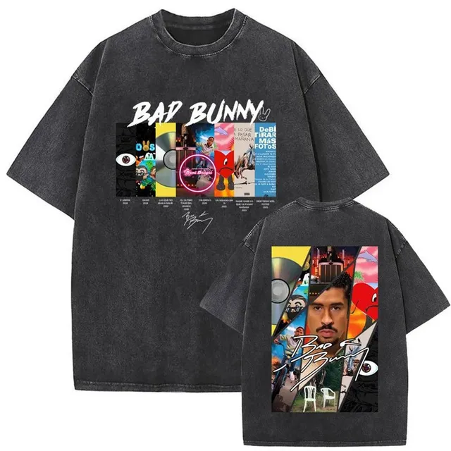 Graphic Tee Bad Bunny Album Collage