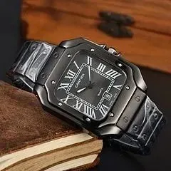 Santos de Cartier Large Steel Black Dial