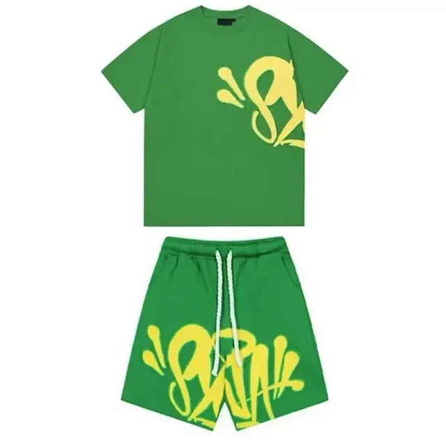 Matching T-Shirt and Shorts Set Graffiti Print