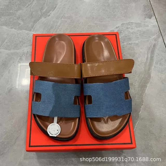 Hermès Oran Sandal Denim and Leather