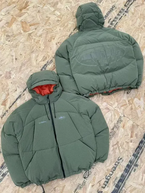 Elitework Puffer Jacket Olive with Orange Lining