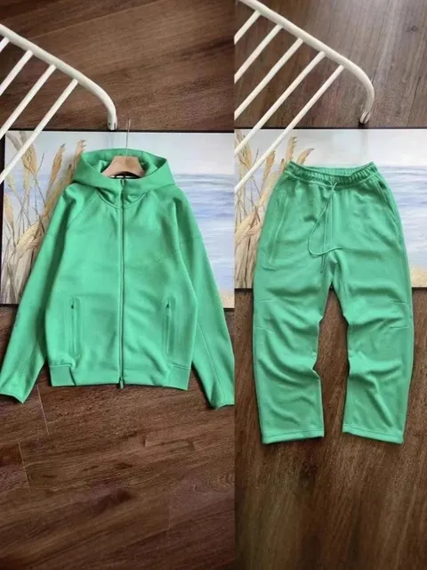 Hoodie and Joggers Set Solid Green