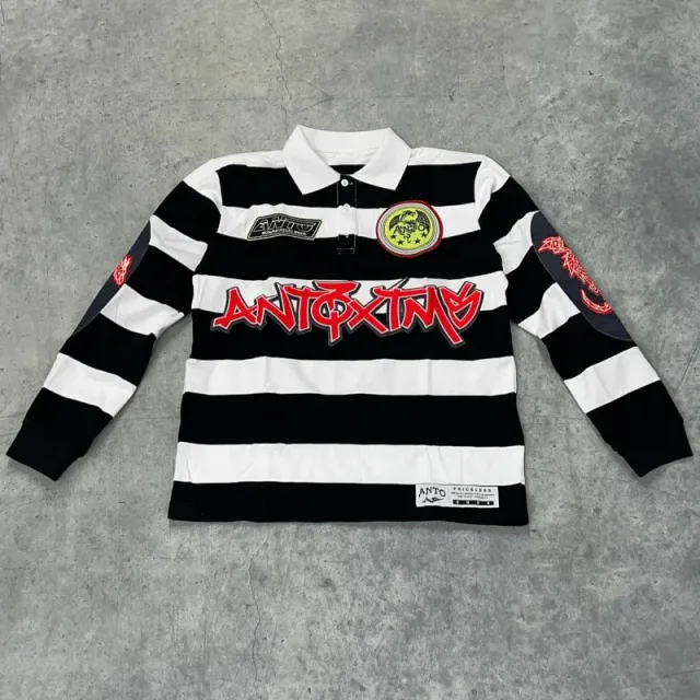 Anti Social Social Club Long-Sleeve Polo Striped Logo