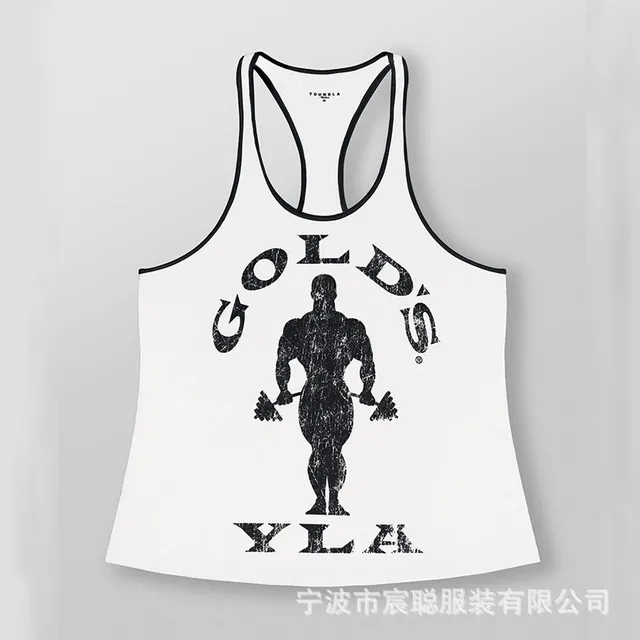 Gold's Gym Racerback Tank Top Golds Gym Logo Print