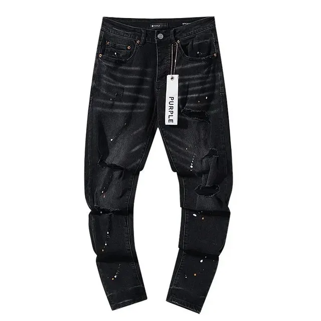 Purple Brand Distressed Jeans Paint-Splatter Wash
