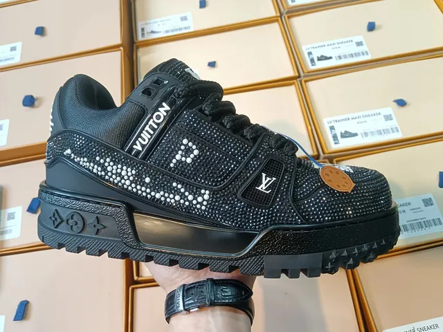 Louis Vuitton LV Trainer Maxi Sneaker Crystal-Embellished