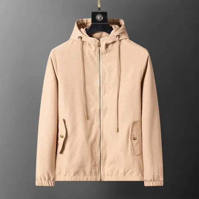 Versace Hooded Zip Jacket Monogram Jacquard