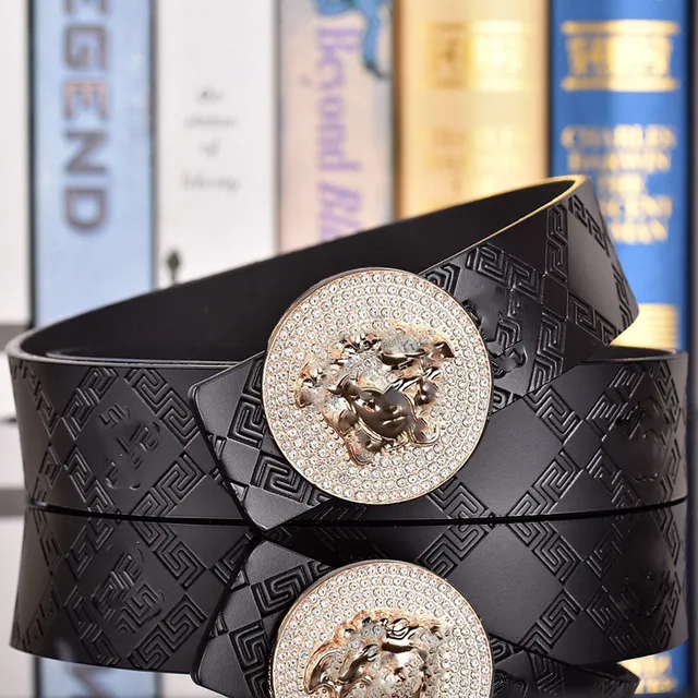 6 # Gold Buckle+Antique Medusa Black