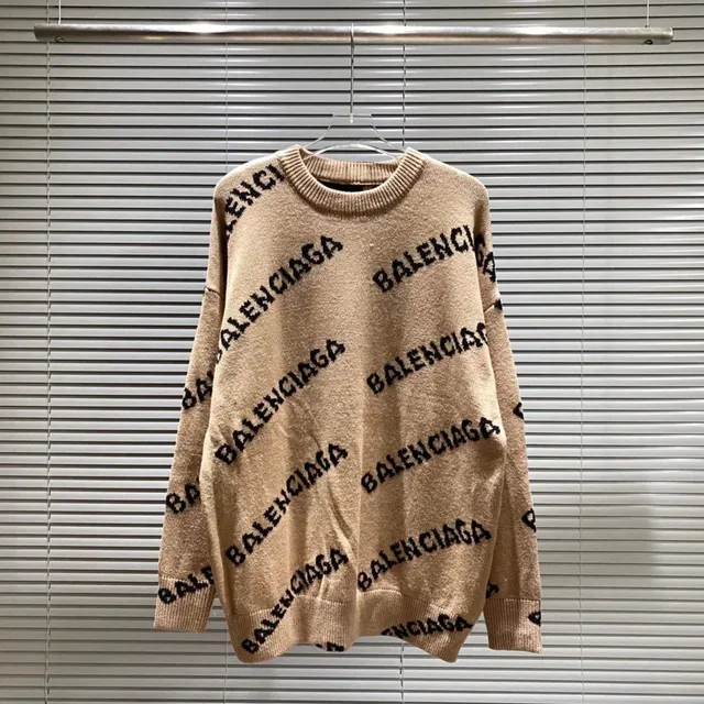 Balenciaga Logo Knit Sweater All-Over Logo