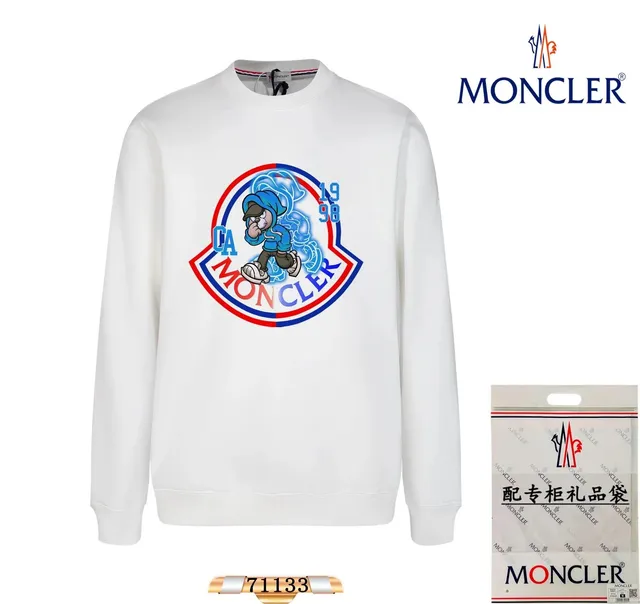 Moncler Crewneck Sweatshirt Cartoon Logo Print