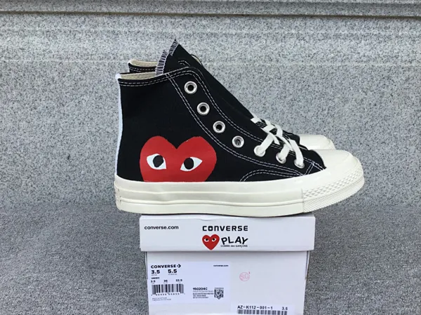 Converse × Comme des Garçons Chuck Taylor All Star High Play Heart Black