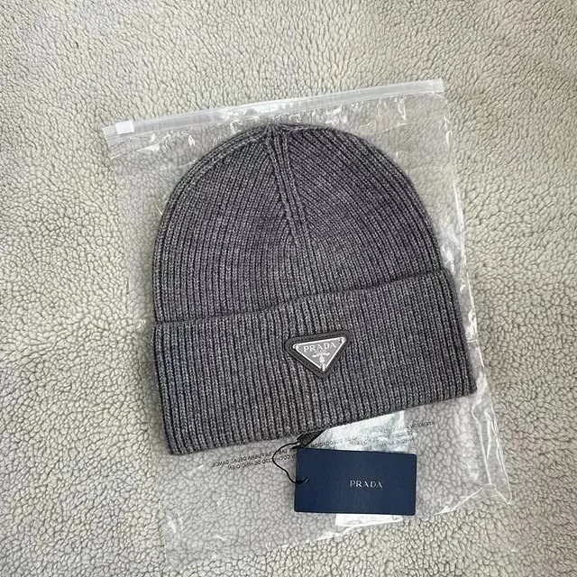 Prada Knit Beanie Triangular Logo