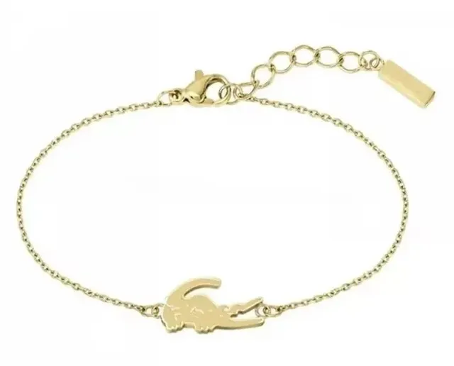 Lacoste Crocodile Charm Bracelet Gold-Tone Chain