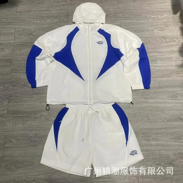 Syna World Track Suit White with Royal Blue Panels