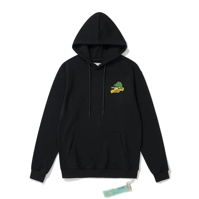 Off-White Hoodie Green and Yellow Graphic