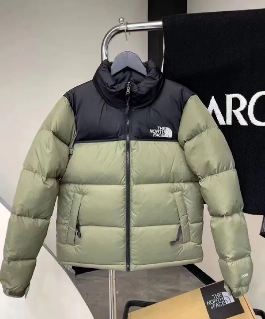 The North Face Nuptse Jacket Olive and Black