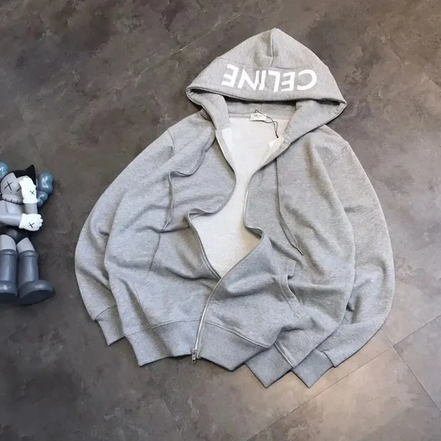 Celine Zip-Up Hoodie Logo Hood