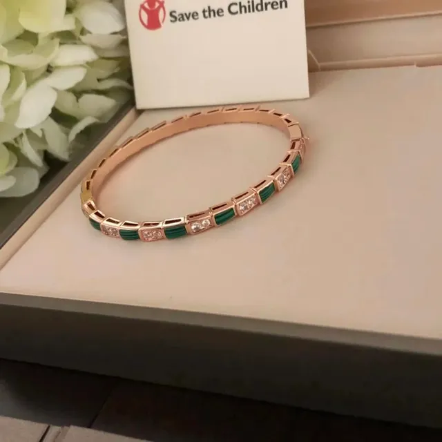 Bulgari Serpenti Bracelet Green Enamel and Diamond