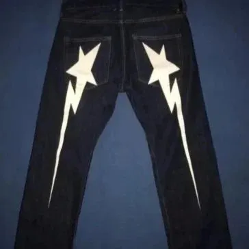 Fragment Design Star Lightning Jeans White Star Lightning Print