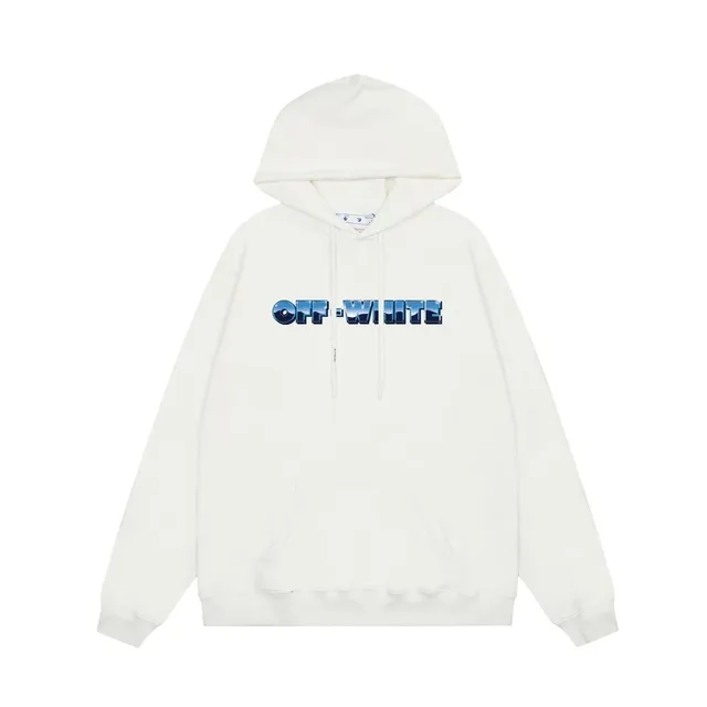 Off-White Hoodie Ice Blue Logo