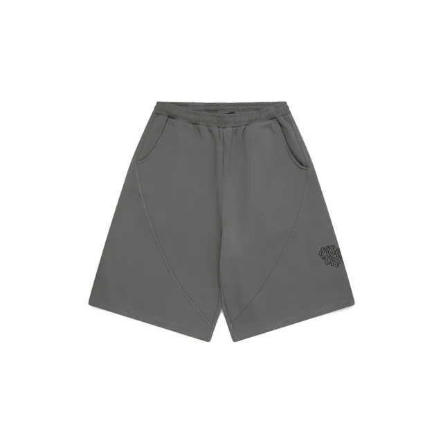 Maison Margiela Logo-Embroidered Shorts Dark Grey
