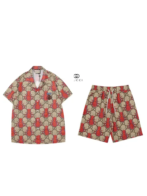 Gucci Pineapple GG Print Set Beige with Red Pineapple