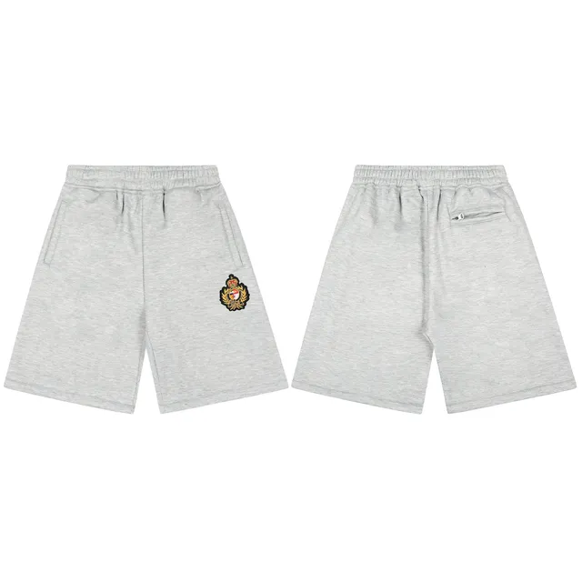 Balmain Logo Patch Shorts Heather Grey