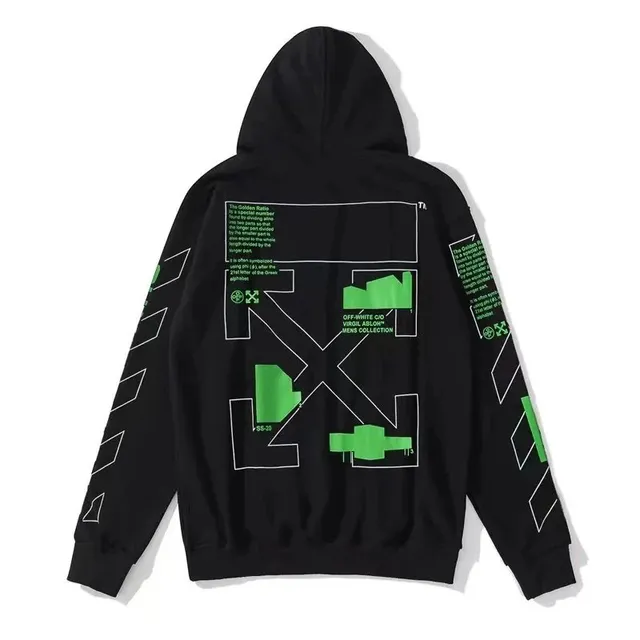 Off-White Zip-Up Hoodie Diag Arrow Print