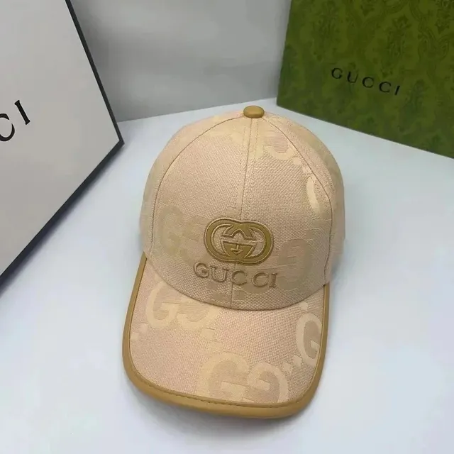 Gucci GG Canvas Cap Beige with Gold Logo