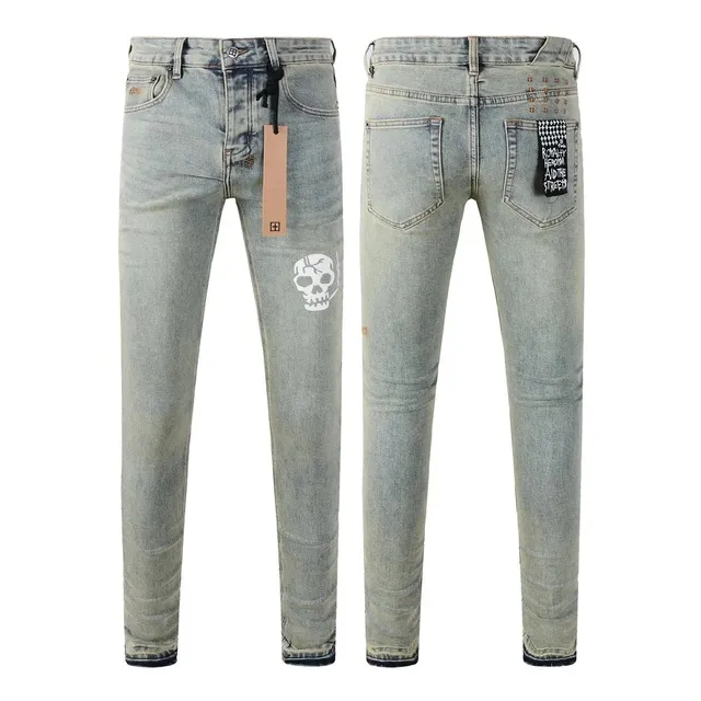 Ksubi Skull Print Jeans Washed Grey with Skull Graphic