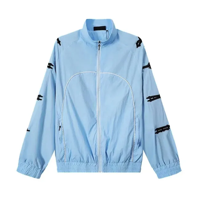 Chrome Hearts Zip-Up Jacket Light Blue with Black Hardware