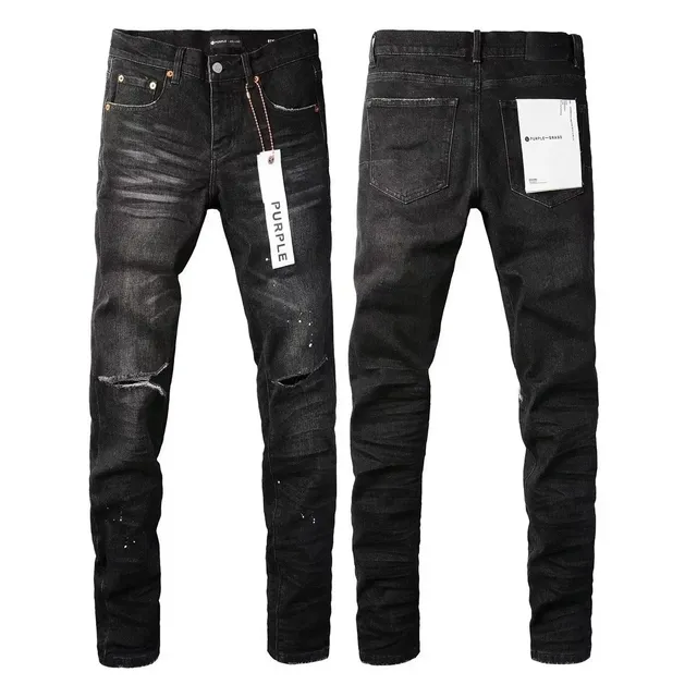 Purple Brand Slim Fit Jeans Distressed Black