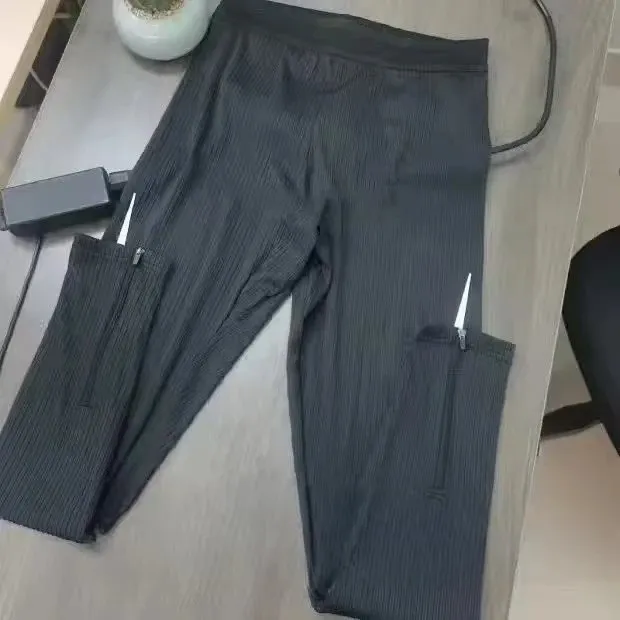 Ribbed Trousers Zippered Cuff