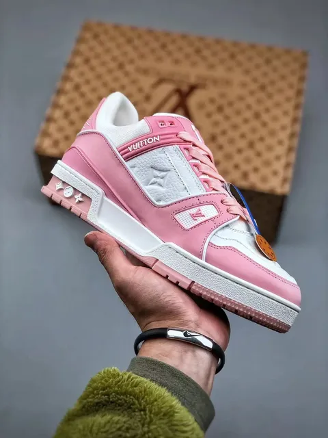 Louis Vuitton LV Trainer Pink and White