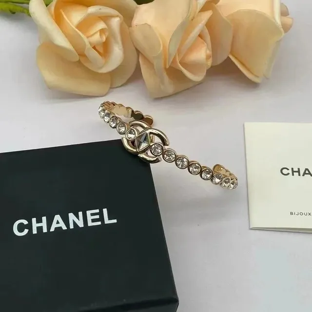 Chanel CC Logo Bracelet Crystal-Embellished