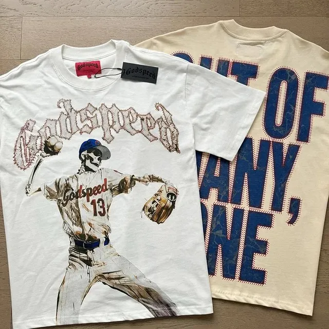 Godspeed Baseball Graphic Tee Skeleton Pitcher Print