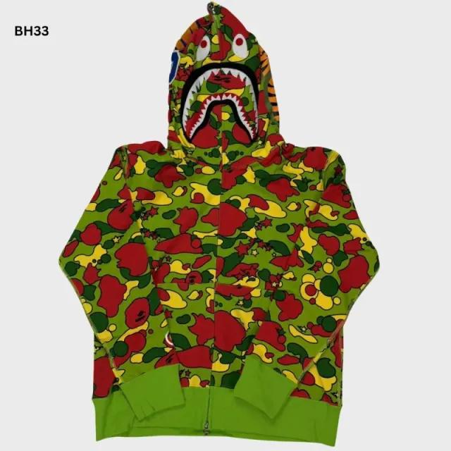 Bh33 - Bp Sta Camo Shark Full Zip Hoodie Green